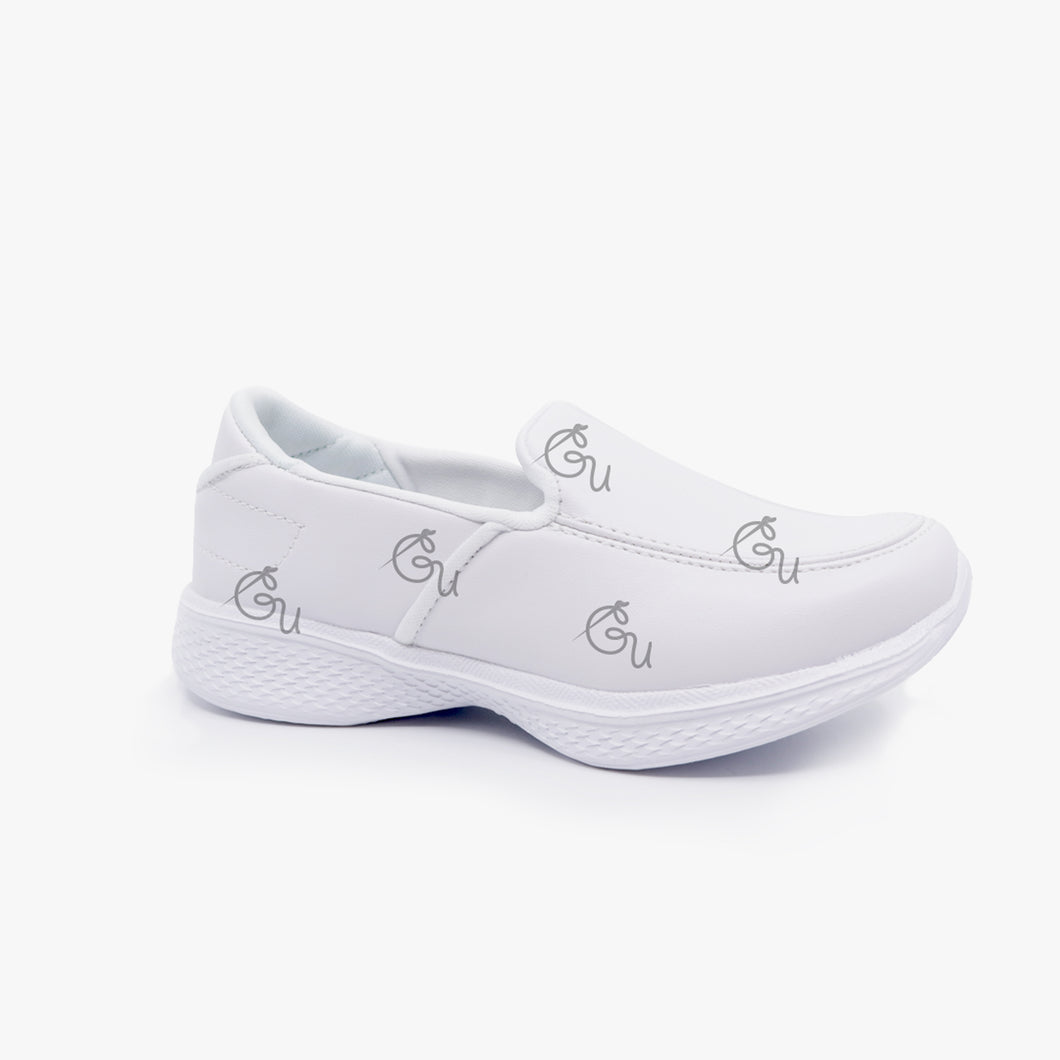 White Slip On Sports Shoes